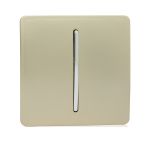 Trendi, Artistic Modern 10A Triple Pole Bathroom Fan Isolator Switch Champagne Gold Finish, BRITISH MADE, (25mm Back Box Required), 5yrs Warranty