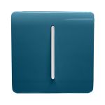 Trendi, Artistic Modern 10A Triple Pole Bathroom Fan Isolator Switch Midnight Blue Finish, BRITISH MADE, (25mm Back Box Required), 5yrs Warranty