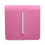 Trendi, Artistic Modern 10A Triple Pole Bathroom Fan Isolator Switch Pink Finish, BRITISH MADE, (25mm Back Box Required), 5yrs Warranty