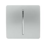 Trendi, Artistic Modern 10A Triple Pole Bathroom Fan Isolator Switch Silver Finish, BRITISH MADE, (25mm Back Box Required), 5yrs Warranty