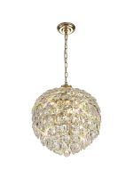 Coniston 45cm Pendant, 6 Light E14, French Gold/Crystal