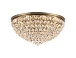 Coniston 80cm Flush Ceiling, 12 Light E14, Antique Brass/Crystal Item Weight: 24.3kg