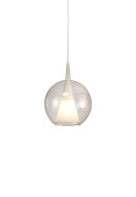 Elsa 25cm Assembly Pendant (WITHOUT PLATE) With Round Shade, 1 Light E27, Clear Glass With Frosted Inner Cone