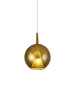 Elsa 25cm Assembly Pendant (WITHOUT PLATE) With Round Shade, 1 Light E27, Gold Glass With Frosted Inner Cone