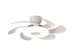 Flowers 50cm 24W LED Dimmable Ceiling Light With Built-In 25W DC Reversible Fan, Remote Control 2700-5000K, 2900lm, White