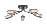 Vico 51cm Ceiling, 5 Light G9, Anthracite/Satin Nickel/Smoked Glass