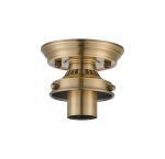 Mia 12cm Flush Ceiling Light (FRAME ONLY), 1 x E27, Antique Brass