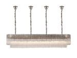 Vita 200 x 40cm Linear Pendant With Bell Cup, 10 Light E14, Polished Nickel/Clear Sculpted Glass, Item Weight: 48kg