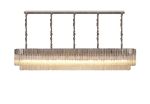 Vita 250 x 40cm Linear Pendant, 13 Light E14, Polished Nickel/Cognac Sculpted Glass, Item Weight: 67kg