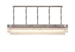 Vita 250 x 40cm Linear Pendant, 13 Light E14, Polished Nickel/Clear Sculpted Glass, Item Weight: 67kg