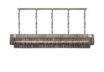 Vita 250 x 40cm Linear Pendant, 13 Light E14, Polished Nickel/Smoked Sculpted Glass, Item Weight: 67kg