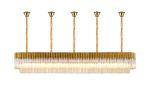 Vita 250 x 40cm Linear Pendant With Bell Cup, 13 Light E14, Brass/Cognac Sculpted Glass, Item Weight: 61kg