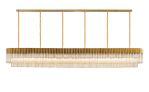 Vita 300 x 40cm Linear Pendant, 16 Light E14, Brass/Cognac Sculpted Glass, Item Weight: 80kg