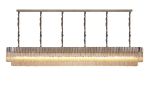 Vita 300 x 40cm Linear Pendant, 16 Light E14, Polished Nickel/Cognac Sculpted Glass, Item Weight: 80kg