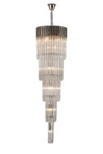 Vita 50cm Pendant Round 5 Tier 18 Light E14, Polished Nickel/Clear Sculpted Glass Item Weight: 42kg