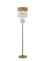 Vita 35 x 168cm Floor Lamp 5 Light E14, Brass/Clear Sculpted Glass  Item Weight: 16.5kg