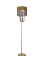 Vita 35 x 168cm Floor Lamp 5 Light E14, Brass/Smoked Sculpted Glass  Item Weight: 16.5kg