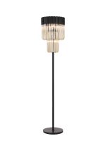 Vita 35 x 168cm Floor Lamp 5 Light E14, Matt Black/Cognac Sculpted Glass  Item Weight: 16.5kg