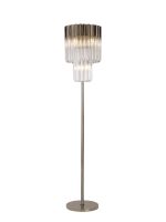 Vita 35 x 168cm Floor Lamp 5 Light E14, Polished Nickel/Clear Sculpted Glass  Item Weight: 16.5kg