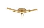 Crespi 53cm 3 Arm Flush Ceiling, 24W LED, 3000K, 700lm, Painted Gold, 3yrs Warranty