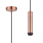 Wick 18cm Body 1.5m 1 Light Pendant, 1 x E27, Antique Copper