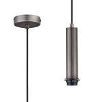 Wick 18cm Body 1.5m 1 Light Pendant, 1 x E27, Aged Pewter