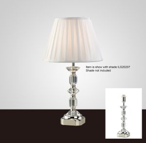 Sora Crystal Table Lamp WITHOUT SHADE 1 Light E14 Silver Finish