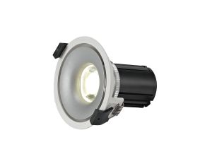 Bolor 10 Dimmable Tridonic 10W 688lm 2700K 12°, White/Silver IP20 Fixed Recessed Spotlight , NO DRIVER REQUIRED, 5yrs Warranty