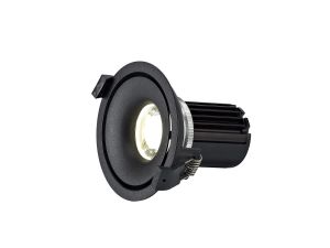 Bolor 10 Dimmable Tridonic 10W 688lm 2700K 12°, Black/Black IP20 Fixed Recessed Spotlight , NO DRIVER REQUIRED, 5yrs Warranty