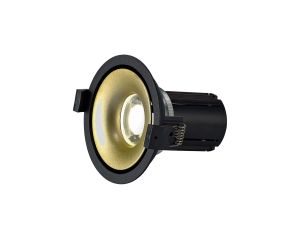 Bolor 10 Dimmable Tridonic 10W 688lm 2700K 12°, Black/Gold IP20 Fixed Recessed Spotlight , NO DRIVER REQUIRED, 5yrs Warranty