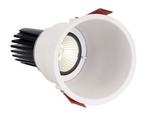 Brone 10 Dimmable Tridonic 10W 688lm 2700K 12°, White IP20 Adjustable Round Recessed Spotlight , NO DRIVER REQUIRED, 5yrs Warranty