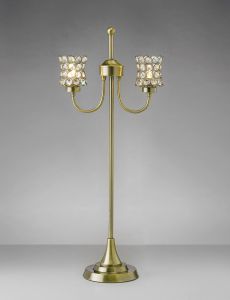 Nelson Table Lamp 2 Light G9 Antique Brass/Crystal