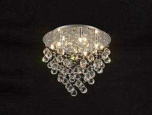 Colorado 45cm Ceiling Round 5 Light G9 Polished Chrome/Crystal