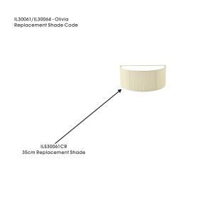 Olivia Organza Wall Lamp Shade Cream For IL30061/64, 200mmx150mmx350mm