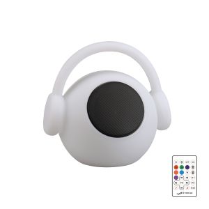 Wazowsky IP44 Portable 3W Speaker, 120lm, 3W LED RGBW Battery Operated Lamp With Bluetooth Connection/Remote Control, 2yrs Warranty