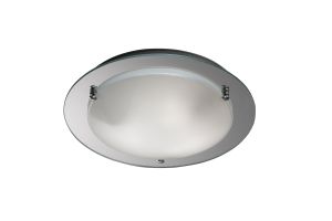 Brooklyn Flush Ceiling, 40cm Round, 3 Light E27 Polished Chrome