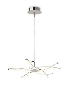 Aire LED 70.7cm Pendant 71cm Round 42W 3000K, 3700lm, Silver/Frosted Acrylic/Polished Chrome, 3yrs Warranty