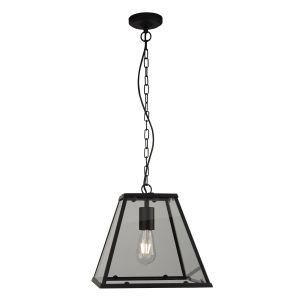 Lantern - 1 Light Pendant With Matt Black Frame