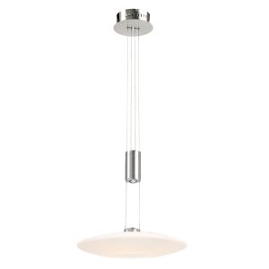 Endon 96511-MN, Musette 1lt pendant, Satin nickel effect plate & matt opal glass