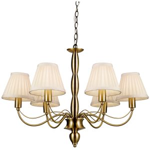 Charleston 6 Light E14 Antique Brass Adjustable Pendant (Shades Not Included)