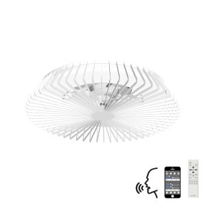 Himalaya 63cm 70W LED Dimmable Light With Built-In 35W DC Reversible Fan, Remote, APP & Alexa/Google Voice Control, 4900lm, White, 5yrs Warranty