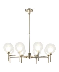 Giuseppe 84cm Telescopic/Semi Flush, 8 x G9, French Gold/Clear/Frosted Type G Shade