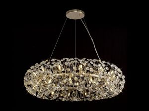 Hiphonic 100cm Pendant 1m Ring 26 Light G9 French Gold/Crystal