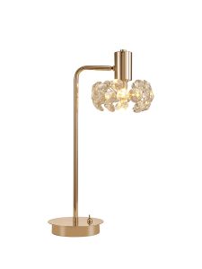 Hiphonic 1 Light G9 Reader Table Lamp And Crystal Shade, French Gold