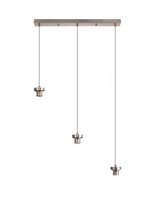 Zenth Satin Nickel 3 Light E27 2m Linear Multiple Pendant (FRAME ONLY)