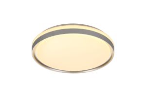 Massimo Ceiling 40cm, 1 x 24W LED, 3 Step-Dimmable, 3000K, 1300lm, IP44, Silver/White Acrylic, 3yrs Warranty
