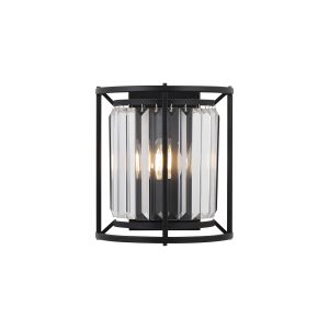 Munito Wall Lamp, 2 x E14, Satin Black / Clear