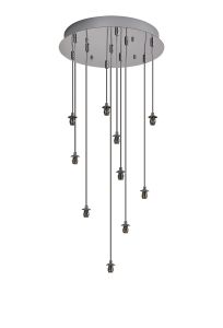 Acacia 40cm Polished Chrome 10 Light G9 Universal 2m Round Multiple Pendant, Suitable For A Vast Selection Of Glass Shades