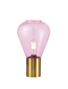 Odeyscene Narrow Table Lamp, 1 x E27, Aged Brass/Lilac Glass
