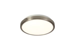 Ortaggio 30cm Ceiling, 1 x 12W LED, 4000K, 3-Step-Dimmable, 565lm, IP44, Satin Nickel/White, 3yrs Warranty